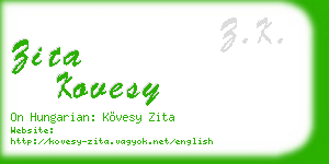 zita kovesy business card